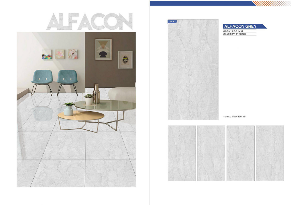 Stone effect floor tiles