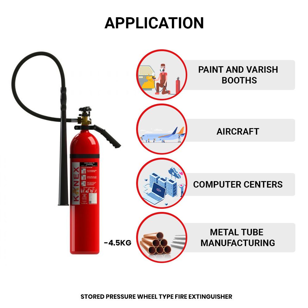 Co2 Type Fire Extinguisher 4.5 Kgs - Application: Industrial