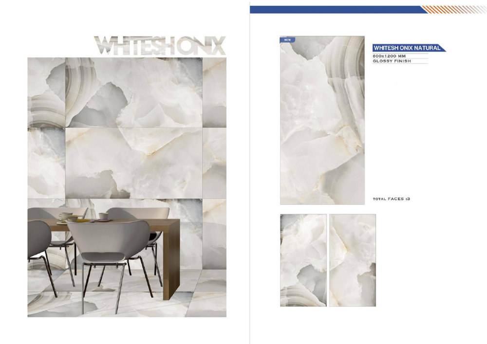 Marble floor tiles