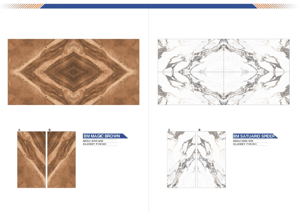 Marble floor tiles