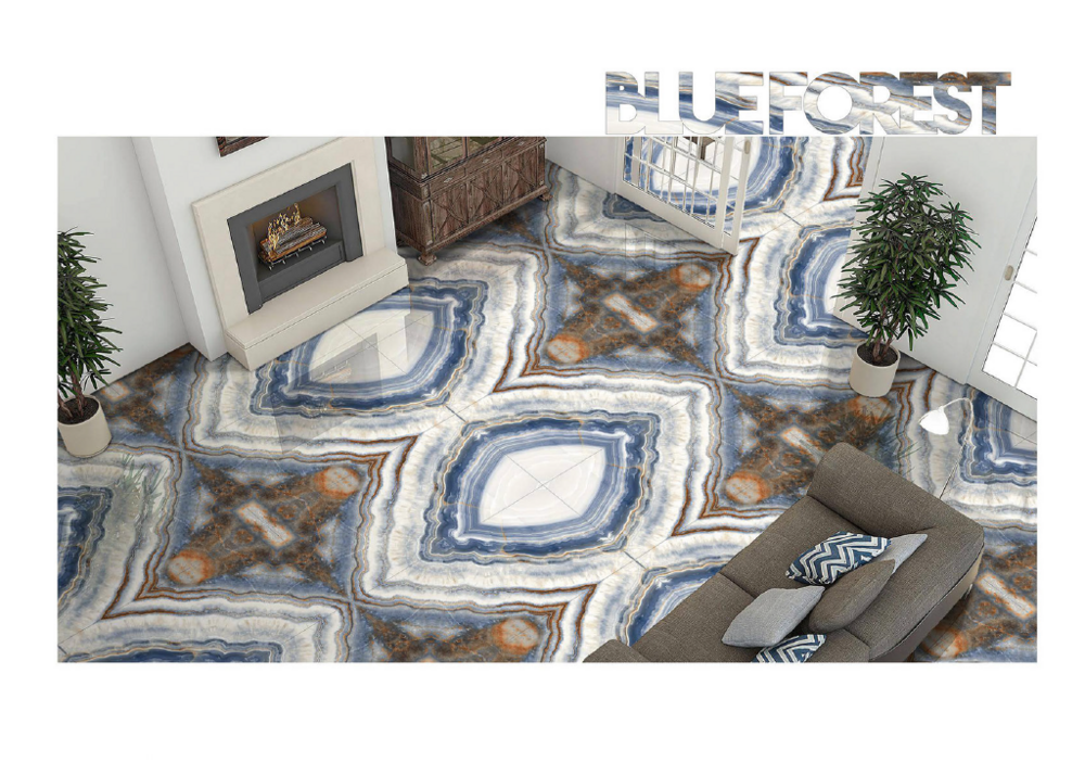 Marble floor tiles