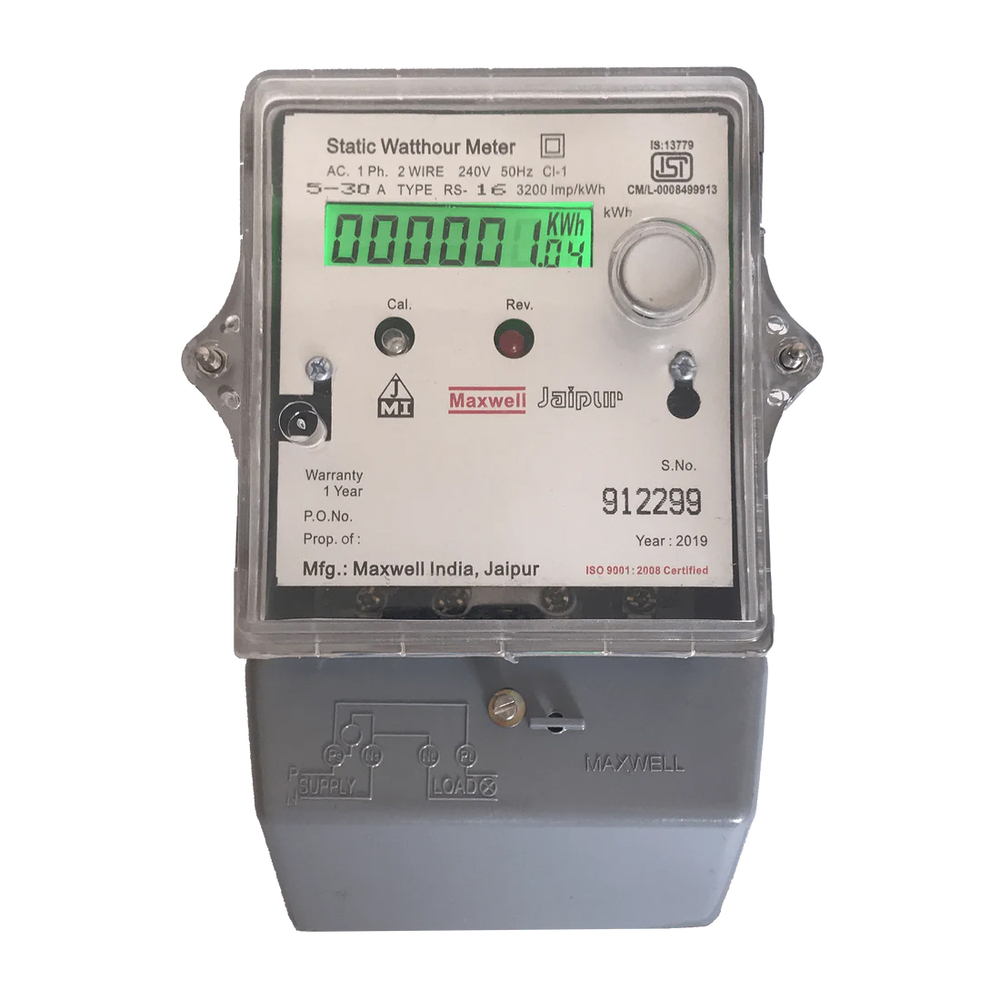 Maxwell LCD Display Single Phase Static Watthour Meter