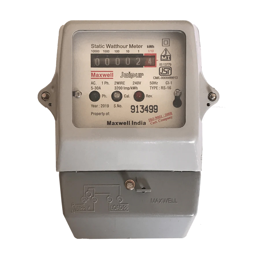 Maxwell Counter Type Display Single Phase Static Watthour Meter