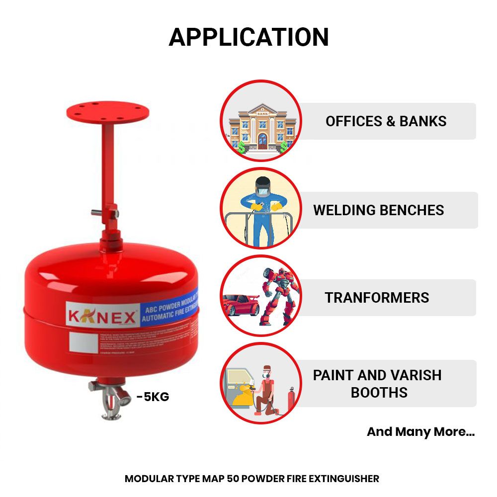 ABC Dry Powder Ceilling Mounted Modular Fire Extinguisher 5 Kgs