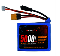 Neurofly 11.1v 5000mah 18650 Li-ion Battery Pack 3c 3s2p Li-ion Battery With Female Dc Jack, Amass Xt-60 And 4-pin Jst Connector - Color: Blue