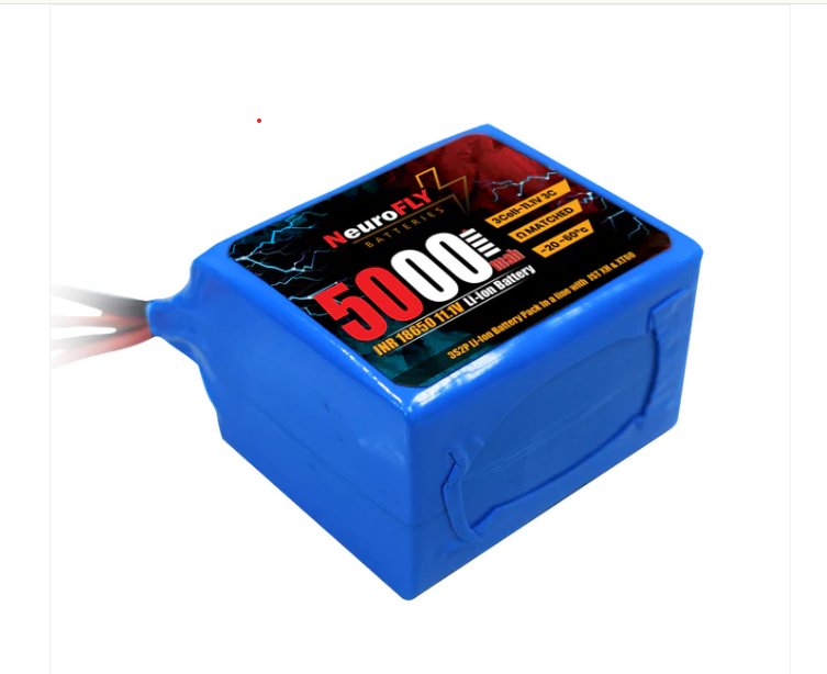 NeuroFLY 11.1V 5000mAh 18650 Li-Ion Battery Pack 3C 3S2P Li-Ion Battery with Female DC Jack, Amass XT-60 and 4-pin JST Connector