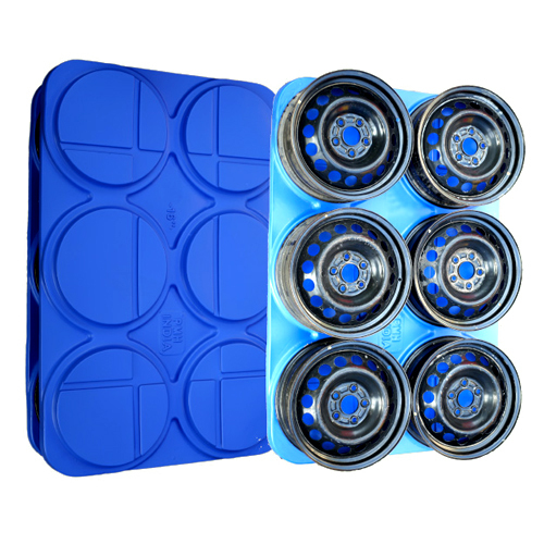 6 Cavity 16 Inch Wheel Rim Packing Tray - Color: Blue