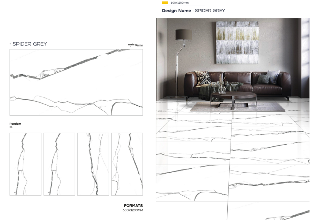 Floor Ceramic Tiles - Size: 600 X 1200mm