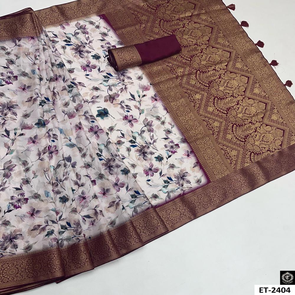 PURPLE FLORAL SAREE