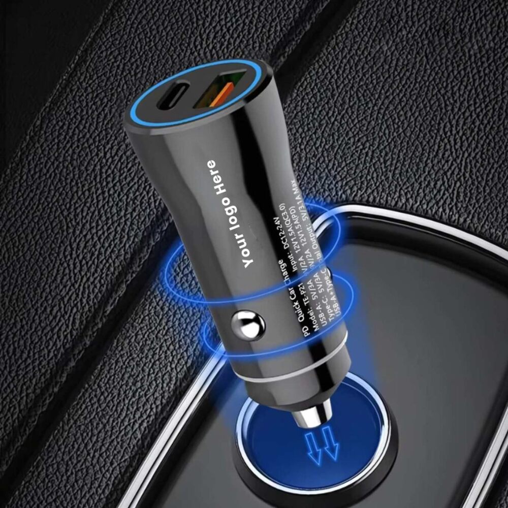 Car Charger with USB & PD Port Fast Charging Adapter for Smartphones, Tablets & Devices.(C 135)