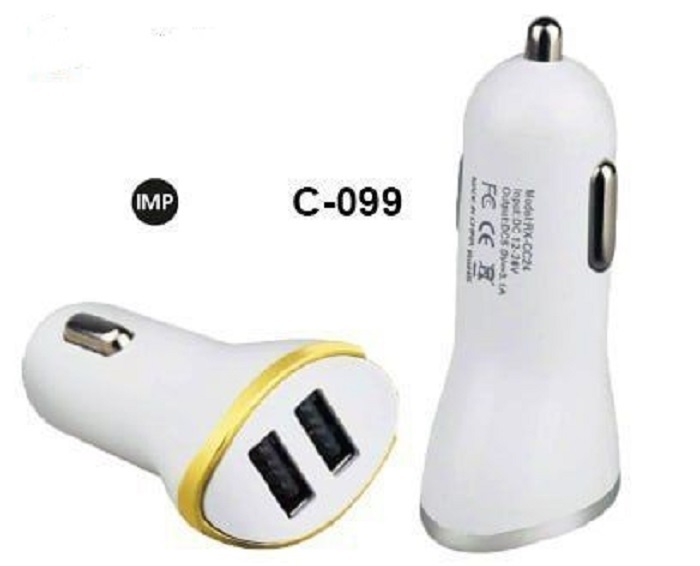 Dual Port USB Car Charger Fast Charging Adapter with USB-A & Type-C Ports for All Devices. (C 099)