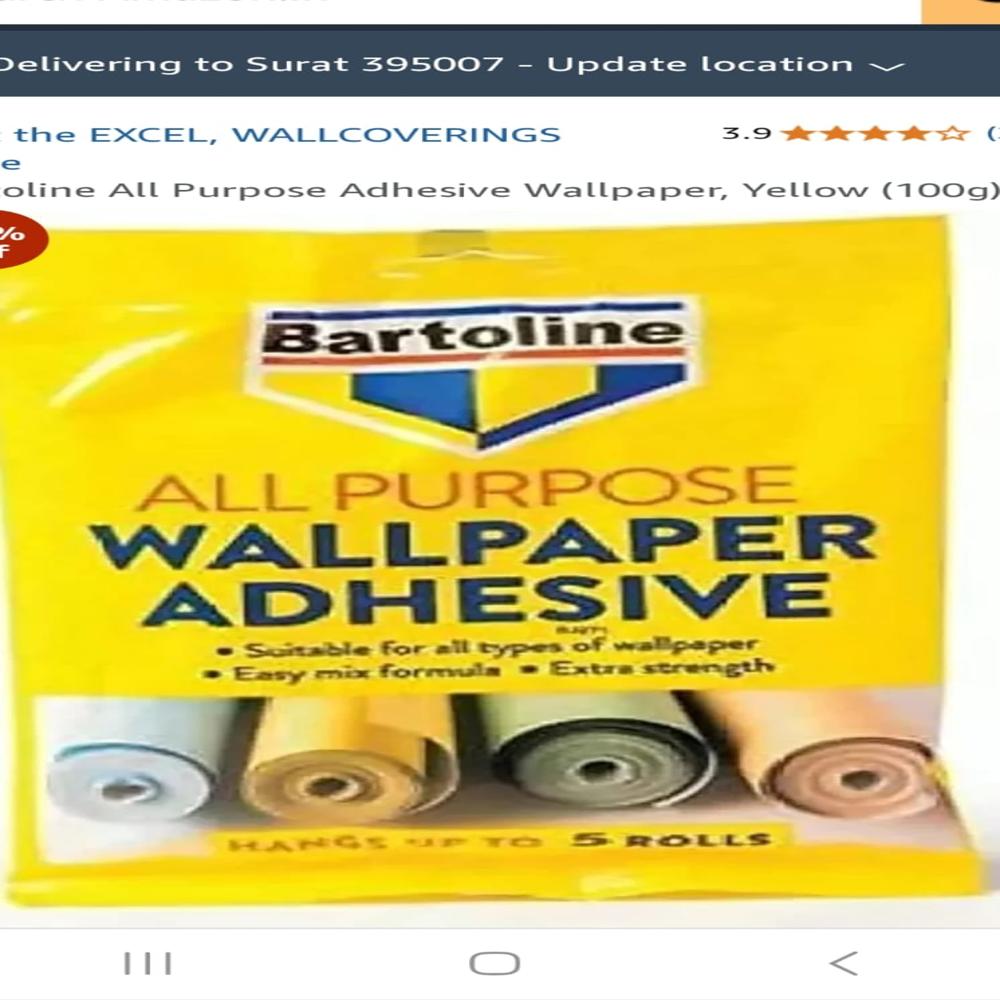 Bartoline Wallpaper Easy Application, Bubble-free Application Reliable Hold 95grams/195grams - Application: Industrial