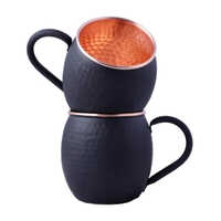 Black Coated Copper Moscow Mule Mugs - Color: Various Available
