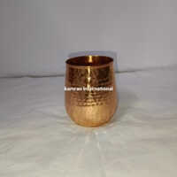 Copper Hammered Drinking Glass - Color: Various Available