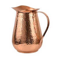 99.9% Pure Copper Hammered Water Pitcher - Color: Various Available
