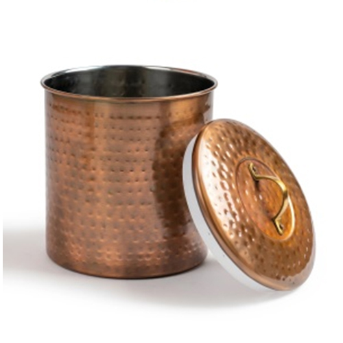 Hammered Antique Copper Food Storage Container For Kitchen Counter - Color: Various Available