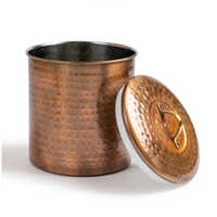 Hammered Antique Copper Food Storage Container For Kitchen Counter