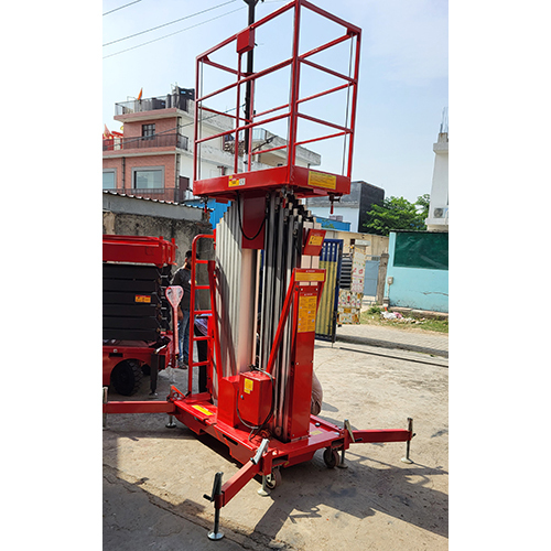 Double Mast Aerial Work Platform - Color: Red