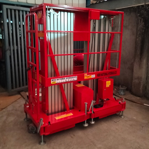 Double Mast Aerial Work Platform - Color: Red