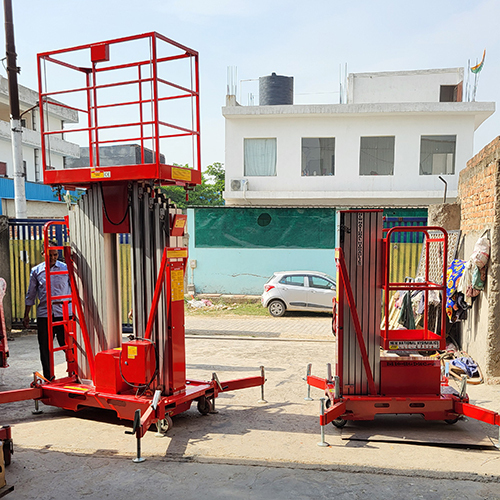 Double Mast Aerial Work Platform - Color: Red