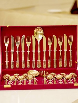 Brass Cutlery Set - Shape: Round / Traditional