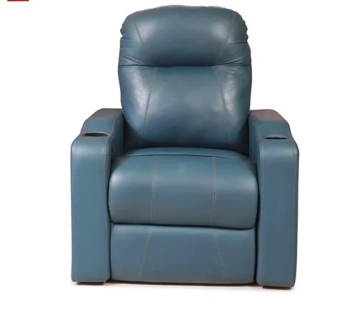 Dark Grey Leather Recliner Sofa - Color: Gray