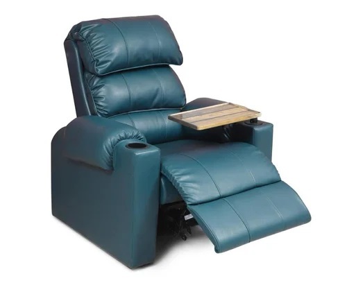 Navy Blue Leather Recliner Sofa - Design: Modern