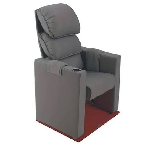 Grey Leather Recliner Sofa - Color: Gray