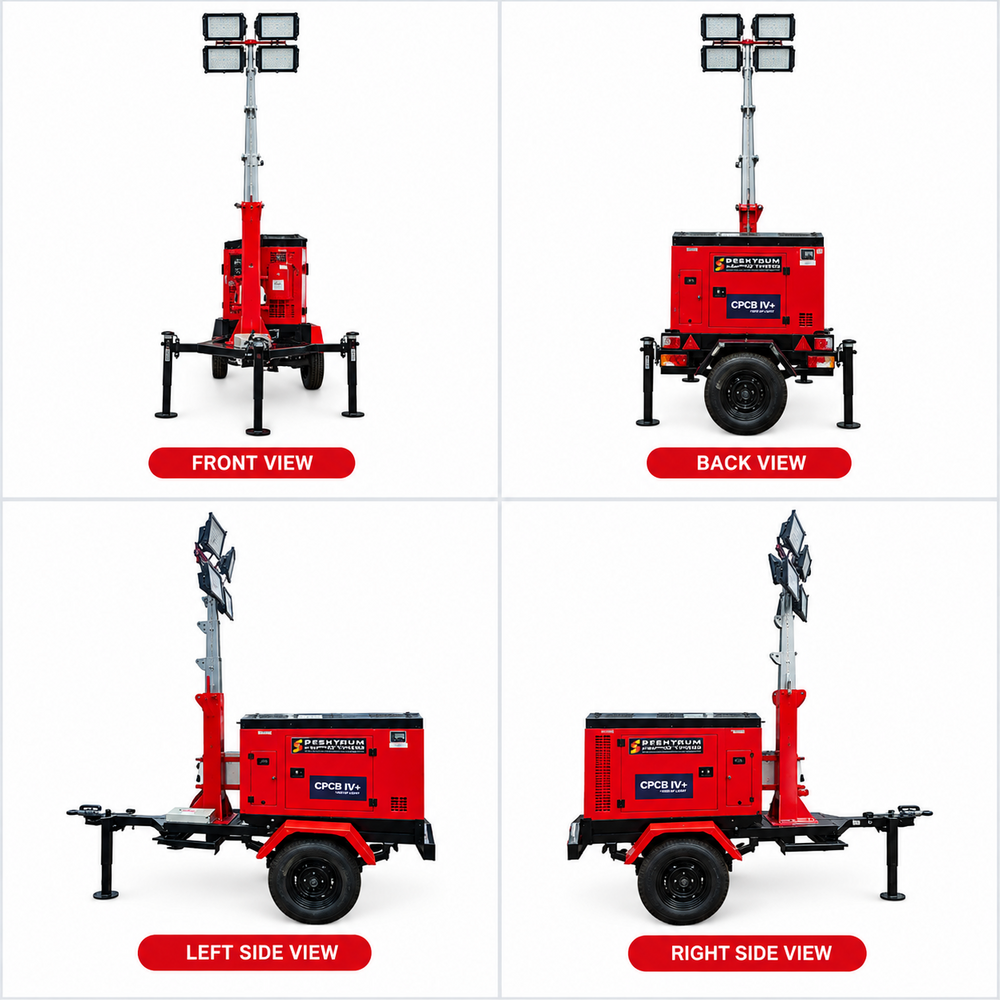 Led Mobile Lighting Tower - Color: Red