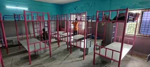 2 Tier Bunker Bed With Locker - Color: Pink