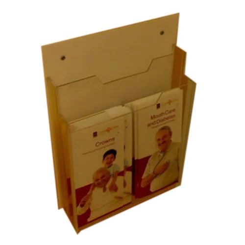 Wall Mounted Acrylic Broucher Stand - Color: Transparent