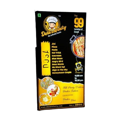 Black And Yellow Menu Sign Board - Features: Easy To Use