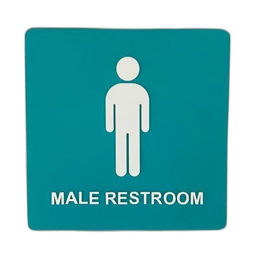 Male Restroom Display Board - Body Material: Acrylic