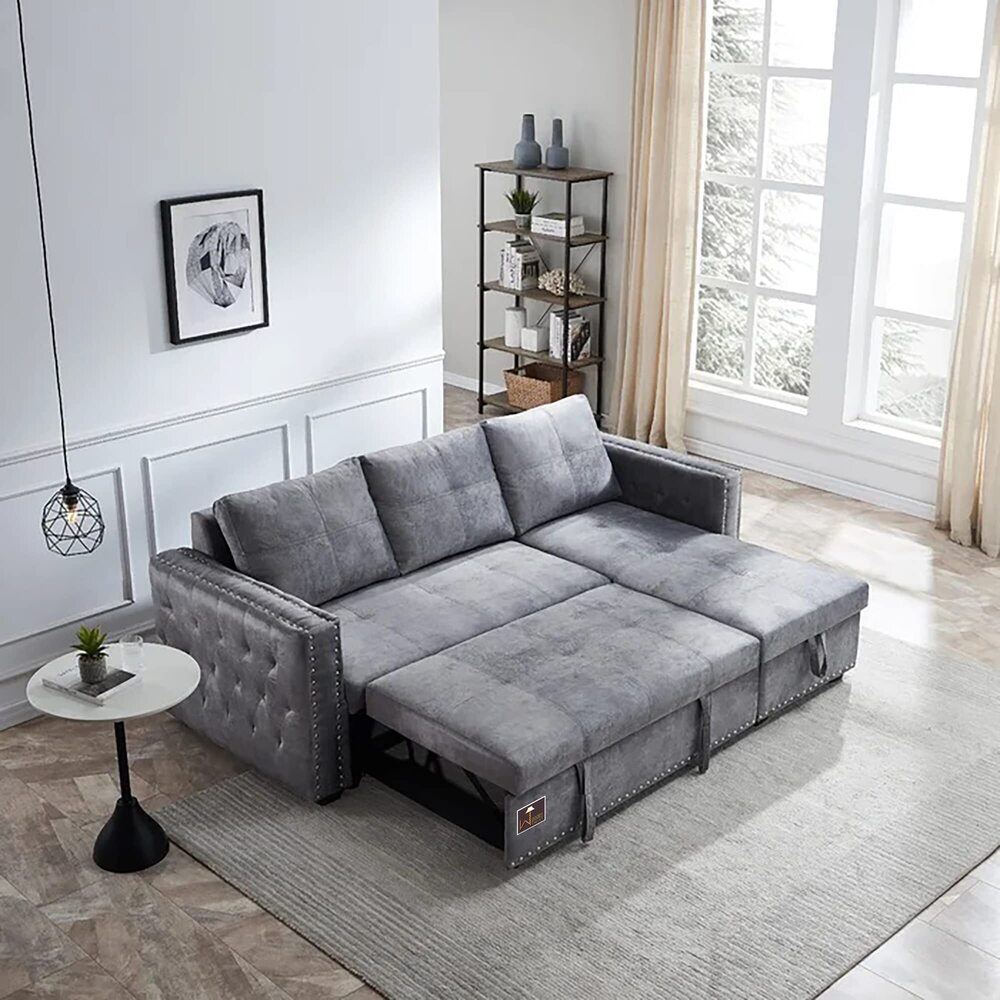 Designer Sofa Cum Bed - Artwork: Machine Made