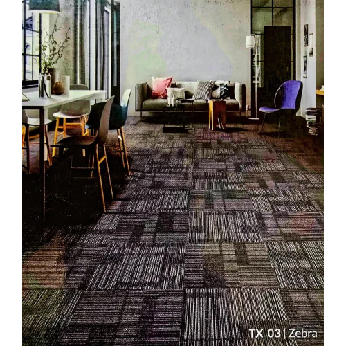 Textile PVC with Fiber Glass Carpet Tiles