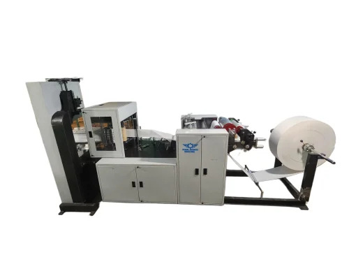 Paper Napkin Making Machine - Mild Steel, Automatic Grade, 4 Hp Power, 220v Voltage | White Color, 1 Year Warranty