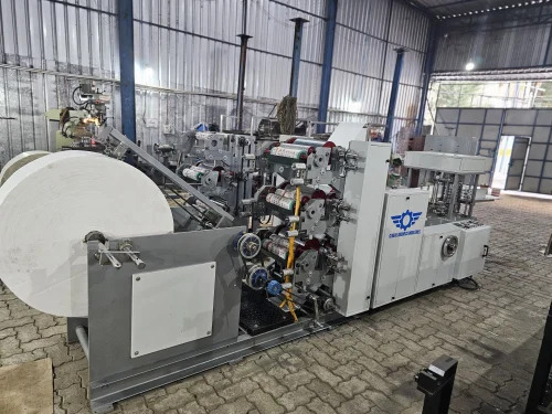 Three Colour Double Embrossing Tissue Napkins Making Machine - Color: White