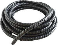 Spiral Wrapping Sleeve - Grade A Plastic, 4 Millimeter Diameter , Sleek Black Color With Polished Surface Finish For Effective Cable Management
