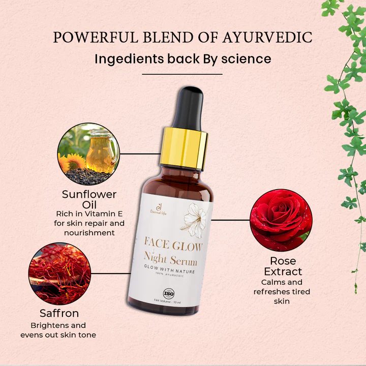 Face Night Glow Serum - 10ml Liquid, Alcohol-free, Suitable For All Skin Types, Gentle And Nourishing Formula For Daily Use, Perfect For Nighttime Rejuvenation