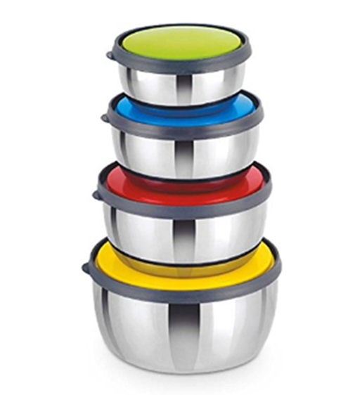 Stainless steel Multi Lid storage containers Set of 4