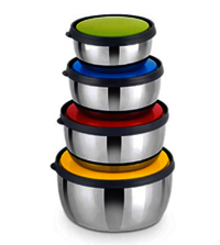 Stainless steel Multi Lid storage containers Set of 4