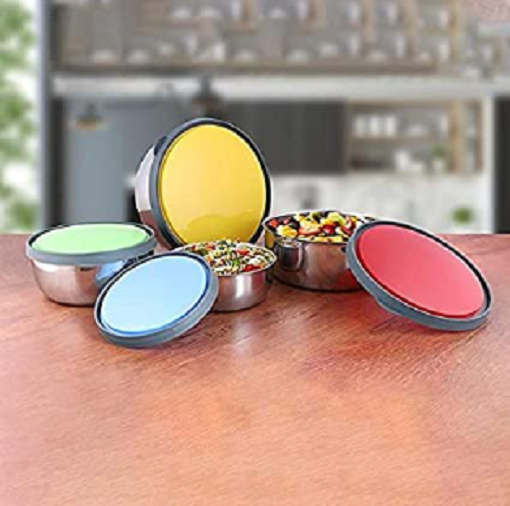 Stainless steel Multi Lid storage containers Set of 4