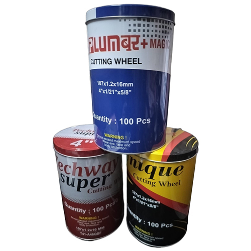 Cutting Wheel Tin Box - Color: Multicolor