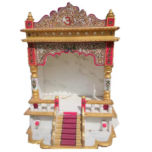 Jali painted white marble temple