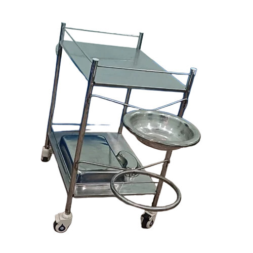 Stainless Steel Hospital Dressing Trolley
