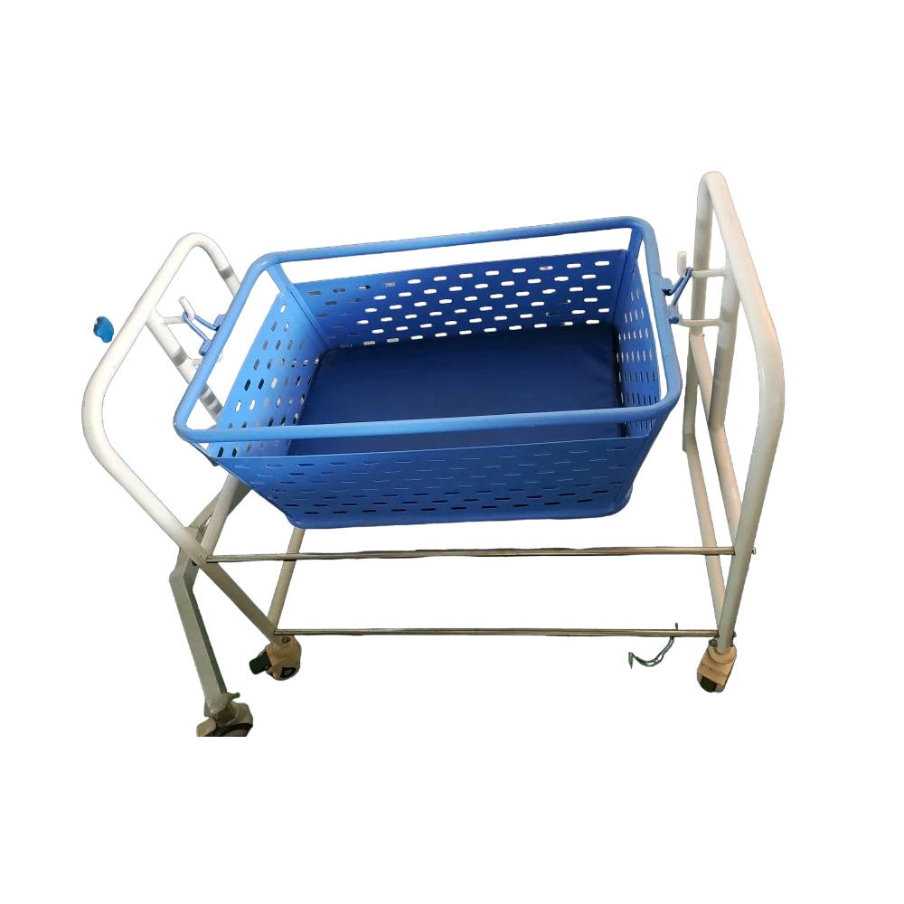 Mild Steel Hospital Baby Cradle - Color: Blue(Base)