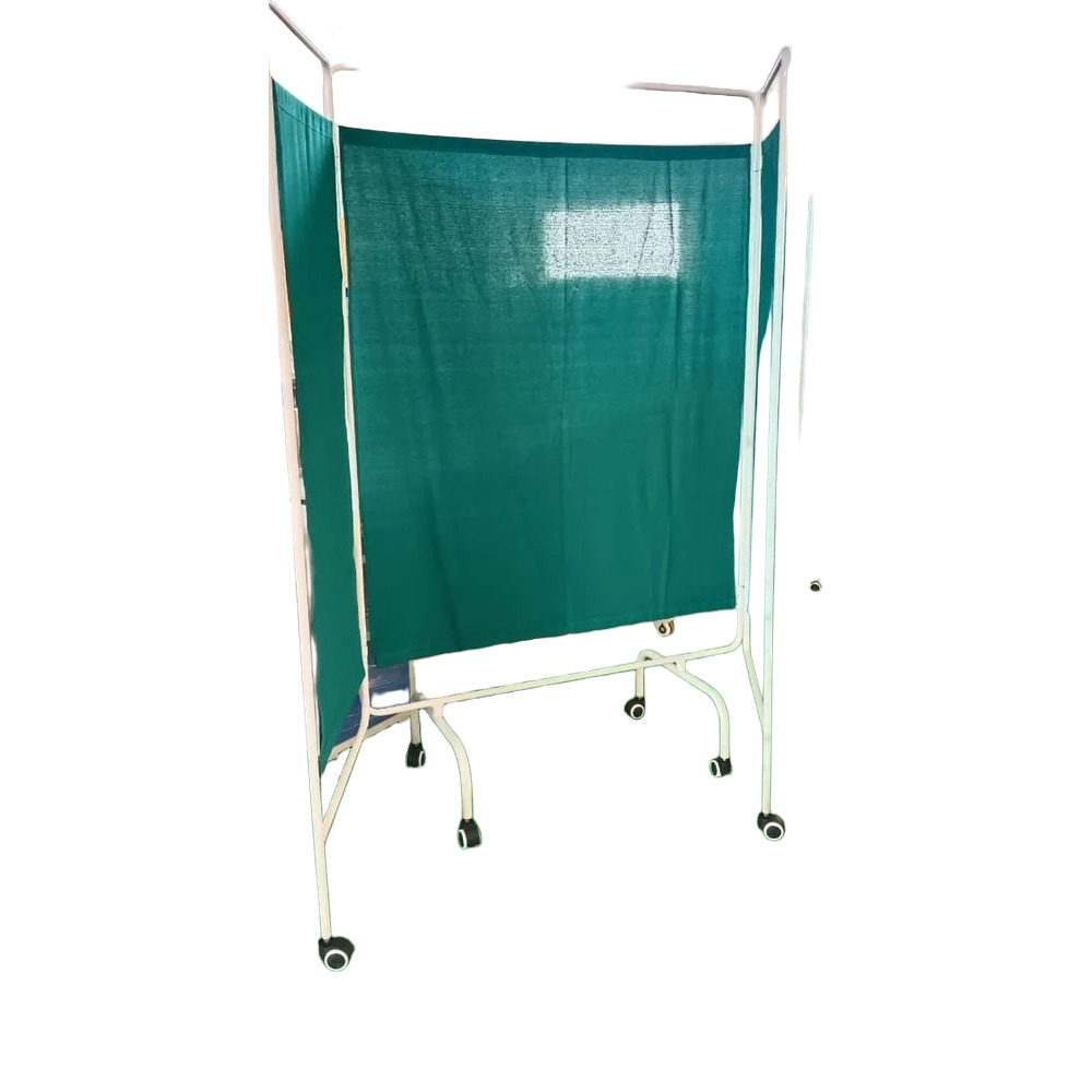 Mild Steel Hospital Folding Screen - Color: White(Frame)