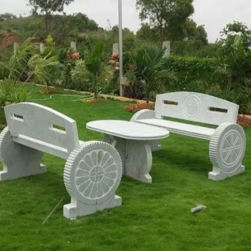 Antique Stone Garden Bench