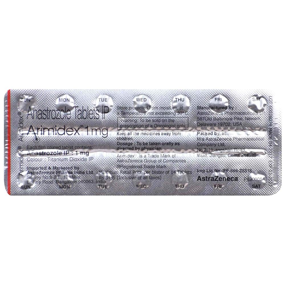 Arimidex Anastrozole 1mg Tablet