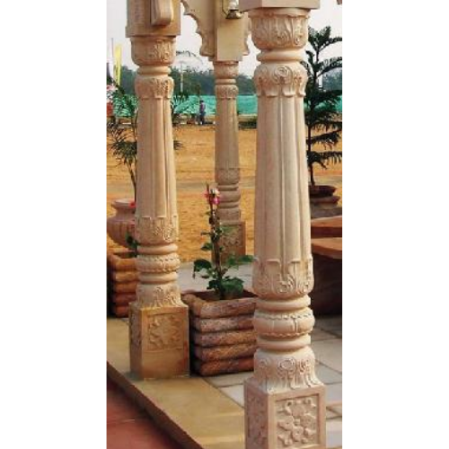 Designer Stone Pillars For Garden - Color: White